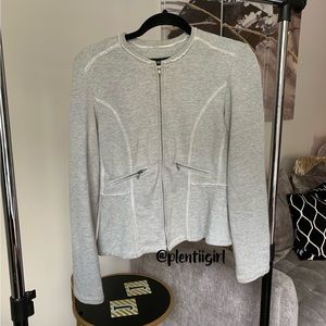 Grey jersey zip blazer